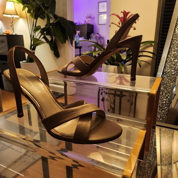Kenneth Cole Nude Leather Strappy High Heel Sandal - Picture 5 of 5